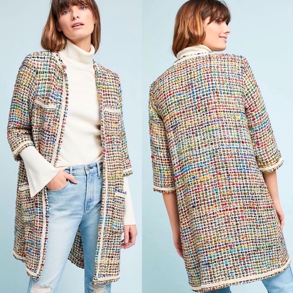 Anthropologie ett:twa Berwyn Tweed Rainbow Jacket
